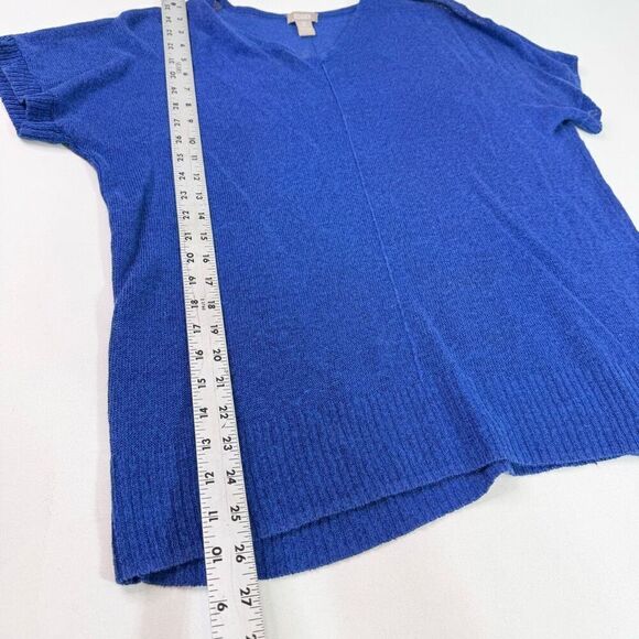 Chicos Top Shirt Womens Large Linen Blend Blue Oversized Open Knit Flowy - Picture 4 of 7